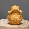 Novo Estilo Escultura em Madeira de Cipreste-da-Montanha do Deus da Riqueza, Ornamento de Mão, Peça Decorativa Desenho Animado Esculpida para Carregar e Brincar, Atrai Riqueza