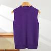 Estilo Nuevo Otoño 2025 Transfronterizo Camiseta Básica sin Mangas de Cuello Medio Alto para Mujer, Top de Punto sin Mangas, Chaleco, Top de Punto Interior