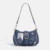 Bolso de Axila de Mezclilla con Estrellas, Diseño de Nicho de Moda Sexy de Gama Alta, Bolso de Luna Creciente, Bolso de Mano, Bolso de Cadena