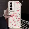 Borboleta Floral Adequado para Samsung A15/A55 Escada Cobertura Total S24Ultra/S23Fe Capa de Celular S22 Anti-Queda 56