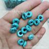 4x cuentas turquesa de 10 mm agujero grande 3 mm línea negra cuentas espaciadoras turquesa azul disco accesorios de joyería DIY