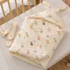 Manta de Gasa de Algodón de Cuatro Capas para Bebé Primavera y Verano Manta para Bebé Recién Nacido Manta para Bebé con Capucha de Orejas Largas Individual para Recién Nacido