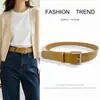 Cinturón Texturizado Versátil y Sencillo para Mujer Diseño Clásico con Hebilla de Pin Versátil para Traje Casual Jeans Sensación de Alta Gama Cinturón para Pantalones
