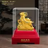 Ornamento de Veludo Flocado Ano do Carneiro Dourado Auspicioso e Desejoso Próspero Riqueza Presente de Reunião Anual Atraindo Riqueza e Tesouro Ornamento