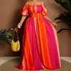 Vestido de Verão Feminino Plus Size Novo Estilo Europeu e Americano Transfronteiriço Comércio Exterior Sem Alças Ombro a Ombro Ajuste na Cintura Comprimento Médio