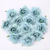 Cabezas de flores de rosa artificiales para decoración de pared de flores de fondo, accesorios de flores de seda para sombrero de paja, flores para el pelo DIY, accesorios para bodas, flores artificiales