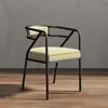 Silla de Comedor de Hierro Forjado de Lujo Nórdico Silla con Respaldo para el Hogar Silla de Ocio Moderna para Restaurante Celebridad de Internet Silla de Oficina para Restaurante de Hotel