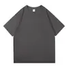 Camiseta pesada de 200g, camiseta de algodão puro de manga curta, camiseta básica unissex de corte solto, base multicolorida, atacado de fábrica