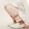 Polainas color block, meias de tricô para outono e inverno em cores contrastantes para panturrilha, estilo y2k hot girl, (Bordô) marrom, polainas japonesas de boca larga
