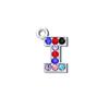 Acessórios para joias DIY pingente de superfície de diamante de 15 mm cor pingente de 26 letras em inglês pingente de pulseira pingente de roupa pingente