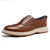 Sapatos Masculinos de Couro Tamanho Grande Transfronteiriços Europeus e Americanos de Negócios com Cadarço de Couro 2026 Primavera e Outono Novos Brogue Estilo Britânico Cabelo