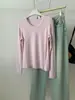 Colección de otoño e invierno: Camiseta de manga larga de algodón con textura de mousse, elástica y adelgazante, con cuello mao, estilo coreano, capa base versátil para mujeres jóvenes