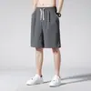 Shorts de Verano para Hombre de Color Sólido, Pantalones Deportivos Finos de Seda Helada de Secado Rápido de Longitud Media, Shorts Casuales Sueltos