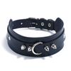 Collar de cuero PU estilo punk rock europeo y americano nuevo, collar de barra de discoteca, correa de cuello para mujer, cadena de clavícula con uña puntiaguda