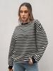 Ropa Femenina Transfronteriza Europea y Americana 2024 Amazon Otoño e Invierno Nueva Sudadera de Rayas de Manga Larga con Cuello Redondo Sudadera Y2K