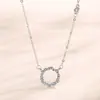Collar S925 Plata de Ley Leyenda del Mar Azul con Colgante de Círculo de Diamante Cadena para Clavícula para Mujer Venta al por Mayor desde Fabricante