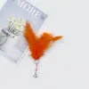 Caña de juguete para gatos con pluma y cascabel, cabeza de repuesto, juguete de peluche para mascotas, gadget para entretener gatos, juguete para mascotas que alivia el aburrimiento