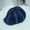 Sombrero vaquero de ala hacia adelante vintage japonés para hombre y mujer de primavera y verano, sombrero de repartidor de periódicos old school lavado a la calle, boina todo partido