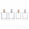 En stock B013-30ml50mL100 subenvase de spray de perfume de vidrio transparente cuadrado, botella vacía para cosméticos