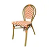 Mesa y Silla de Estilo Francés para Exterior Balcón Silla de Ratán Silla de Ratán Juego de Tres Piezas Cafetería Tienda de Té con Leche Casa de Huéspedes Silla de Comedor Vintage para Exterior