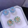 Pendientes de Plata de Ley S925 2025 Originales Nuevos Apatita Natural Donut para Mujer Franceses Lujo Accesible Pendientes de Gama Alta