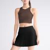 Conjunto de Ropa Deportiva de Yoga para Mujer, Estilo de Alta Gama, Chaleco Deportivo de Espalda Cruzada, Falda Deportiva de Yoga Fitness, Anti-Exposición