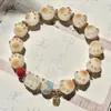 Caramelo Carvão Pata de Gato Gato da Sorte Bonito Pulseira de Miçangas Design de Nicho Pulseira de Estudante Presente para Melhor Amigo