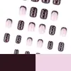 Manicura Borgoña Otoño e Invierno Uñas Portátiles Venta Caliente Transfronteriza Piezas de Uñas con Puntos Blancos Uñas Cuadradas Cortas Uñas Postizas