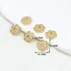 Cuentas Espaciadoras Florales de Zircón que Conservan el Color Forma de Flor Chapado en Cobre con Oro Real de 18K Pulsera de Cuentas DIY Colgante Joyería Espaciadora C21