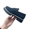 2025 Novos Mocassins Primavera e Outono Plus Size Casual Sandy Estilo Britânico Sapatos Femininos Salto Grosso Sola Grossa Comércio Exterior Vintage