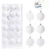 Navidad Nuevo Irregular 36 Bolas de Plástico Galvanizado Adornos de Bola de Navidad Clásicos Juego de Decoraciones Colgantes para Árbol de Navidad