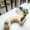 Parque Escénico al Aire Libre Bancos en Forma de Arco Maceteros Camas de Flores Asientos Creativos para Plazas de Calles Comerciales Combinaciones de Maceteros