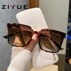 Gafas de sol de estilo coreano de color marrón oscuro para mujer, modernas gafas de sol con montura grande y protección solar, gafas de sol resistentes a los rayos UV para uso diario.