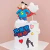 Bolo Pai Dia dos Pais cartão Super-homem Dia das Mães Mãe Cartão de decoração Dia dos Pais plug-in pai bebê Mãe Bebê