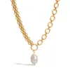 Jieding Collar de perlas de acero inoxidable europeo y americano cadena de clavícula de lujo ligero de alta gama joyería que no se decolora joyería de acero de titanio transfronteriza