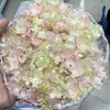 Soporte de Flor de Hortensia para Transmisión en Vivo de 10 mm Colgante de Tocados Accesorios Estilo Antiguo Flor de Cuatro Pétalos Gradiente Perlado Dos Tonos Dorado Fantasía