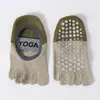 Calcetines de cinco dedos para mujer para yoga y deportes, antideslizantes, silenciosos, adecuados para fitness en casa, aeróbicos y Pilates profesional