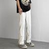 Jeans de Trabajo Retro Estilo Americano Blancos para Hombre Rectos Slim Largos Altos cleanfit Pantalones Micro Acampanados