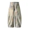 Jeans de Globo Vintage Desgastados para Hombre, Nuevo Estilo de Primavera, Pantalones Lunares Sueltos Casuales Estilo Páramo para Mujer, Modernos
