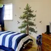 Decoración de Pared de Fondo para Dormitorio, Estudio, Sala de Estar, Adhesivo Decorativo de Árbol de Pino Acuarela Fun-L136, Venta al por Mayor, Autoadhesivo