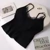 Camisola Branca de Renda com Alças Finas e Sutiã Embutido, Adequada para Usar como Roupa Externa ou como Camada Base, Top de Verão