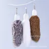 Recambios de Juguetes para Gatos de Pelo de Conejo Natural - Cabezas y Colas de Repuesto de Pelo de Conejo para Juguetes de Gatos