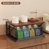 Estante de almacenamiento de escritorio para cafetera, juego de té, portavasos, especias de cocina, bocadillos, escritorio de oficina, almacenamiento multicapa universal tipo cajón