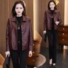 Chaqueta de Cuero de Moda para Mujer 2025 Otoño Nueva Elegante Adelgazante Elegante Rejuvenecedora Manga Larga Chaqueta Corta de Cuero Top Tendencia