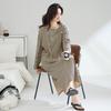 Bata de Noche Antibacteriana de Algodón Clase A para Mujer Primavera y Otoño Manga Larga Talla Grande Vestido Pijama Largo de Algodón Ropa para el Hogar