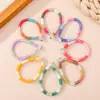 Hebilla de anillo de color macarrón con bloques de color, accesorio para llavero DIY, cordón trenzado, borla de brocado Song, accesorio pequeño de anillo abierto
