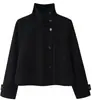 Moda europea y americana transfronteriza para mujer AliExpress bestseller Abrigo corto casual estilo francés con cuello alto