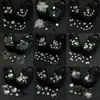 Novos berloques de corrente para sapatos com flor estrela de diamante preto e prata, modernos, simples, versáteis, fofos e delicados, fivelas de sapato removíveis para DIY