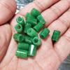 Jade verde seco em relevo, dragão de ferro, acessórios de vida, peças de jade, folhas de felicidade dupla, pétalas, tubos de jade com contas, anel de jade de lótus
