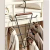Perchero de ropa de madera maciza en forma de V de doble cara con ganchos, ahorrador de espacio, multifuncional, para almacenamiento en dormitorios